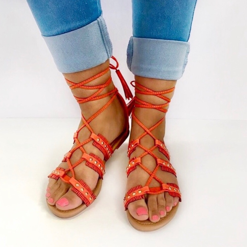 Orange Gladiator Sandals 💥